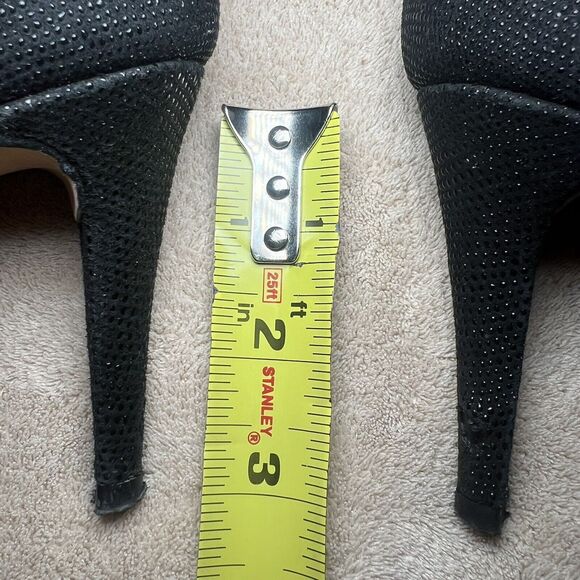 Stuart Weitzman Black Goose Bump Leather Nudist Strappy Heeled Sandals 8.5 M - Picture 13 of 16